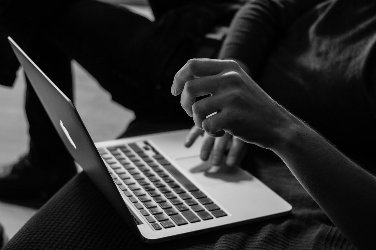 Comparing email services on laptop